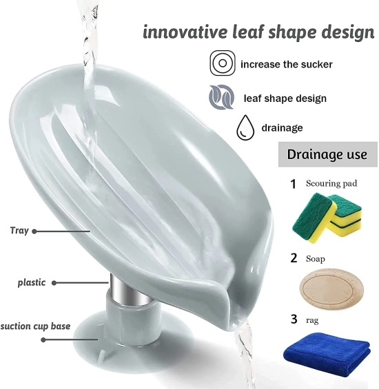 Soap Holder Leaf-Shape Self Draining Soap Dish Holder