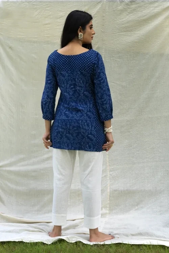 Moralfibre Natural Indigo Top - Creapers & Spots-M