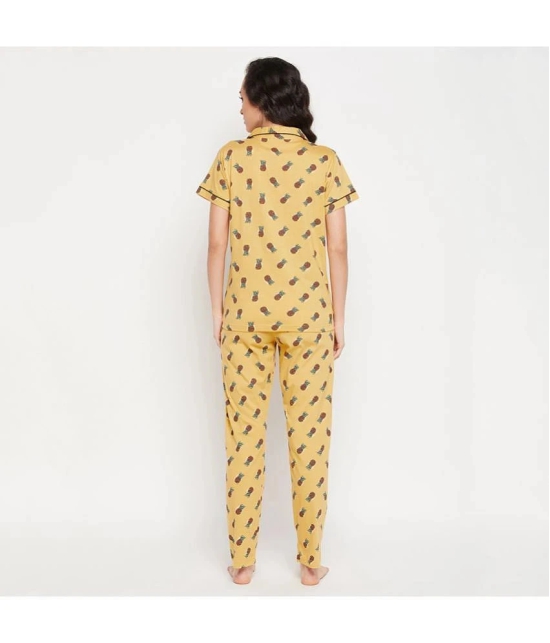 Clovia - Yellow Cotton Blend Womens Nightwear Nightsuit Sets ( Pack of 1 ) - None