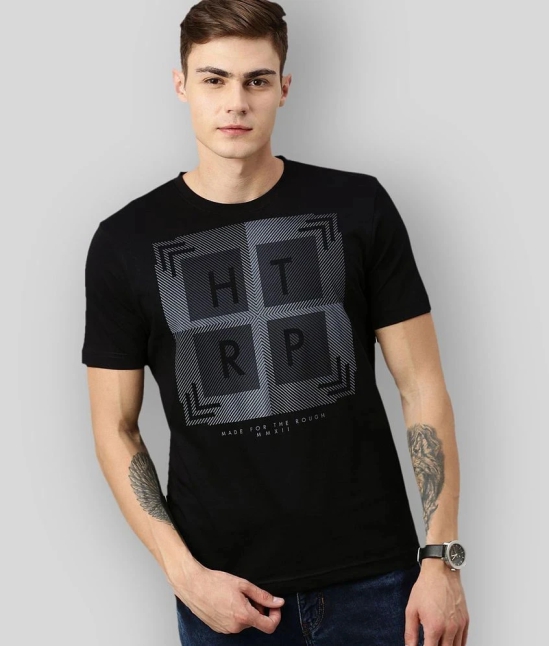 Huetrap - Black Cotton Regular Fit Mens T-Shirt ( Pack of 1 ) - None