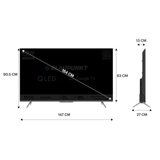 Kodak 189 Cm 75 Inches Matrix Series 4K Ultra Hd Smart QLED Google Tv 75Mt5044 Black-Black