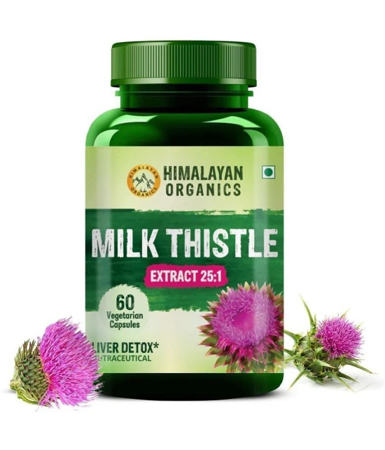 Himalayan Organics Milk Thistle Extract Detox Supplement With 800Mg Of Silybum Marianum 60 Veg Caps