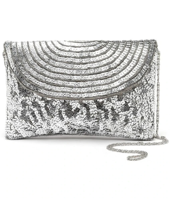 Anekaant - Silver Suede Sling Bag - Silver