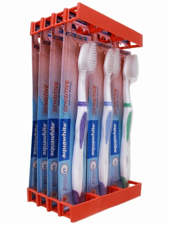 aquawhite sensitive,ultra soft brisles Toothbrush Pack of 12