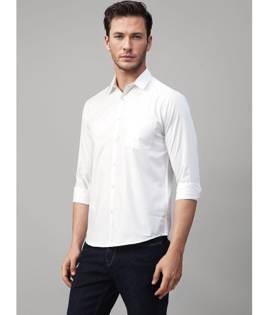 UrbanMark Cotton Blend Slim Fit Solids Full Sleeves Mens Casual Shirt - White ( Pack of 1 ) - None