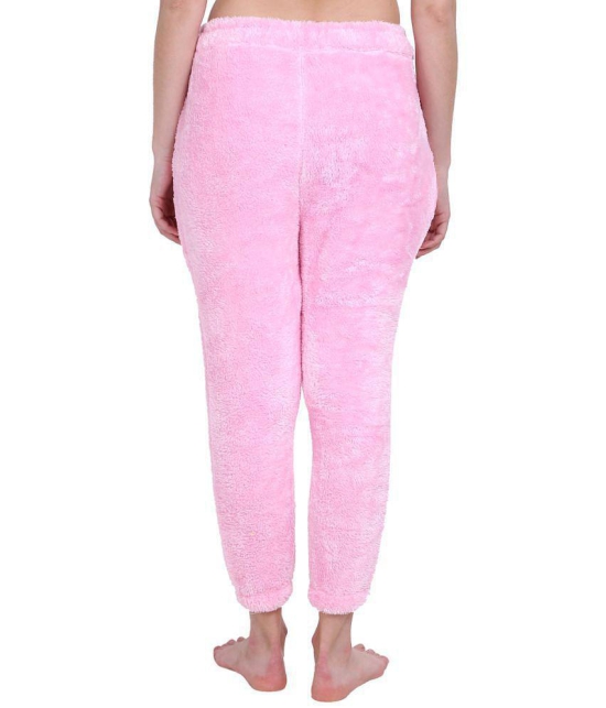 PPTHEFASHIONHUB - Pink Woollen Regular Womens Joggers ( Pack of 1 ) - None