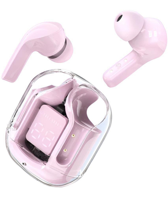 VEhop Ultrapods Bluetooth True Wireless (TWS) In Ear 30 Hours Playback Low Latency,Powerfull bass IPX4(Splash & Sweat Proof) Pink