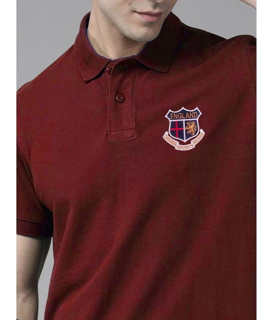 ADORATE - Maroon Cotton Blend Regular Fit Mens Polo T Shirt ( Pack of 1 ) - None