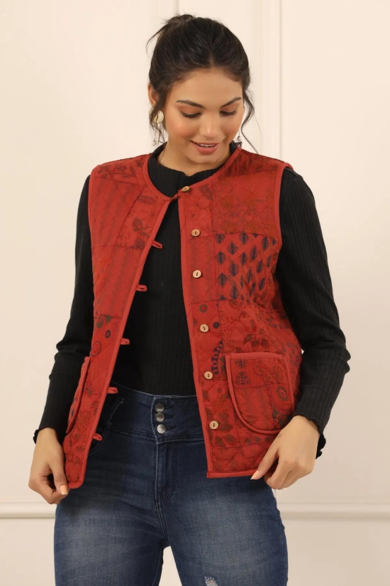 Printed women quilted  jacket-XL