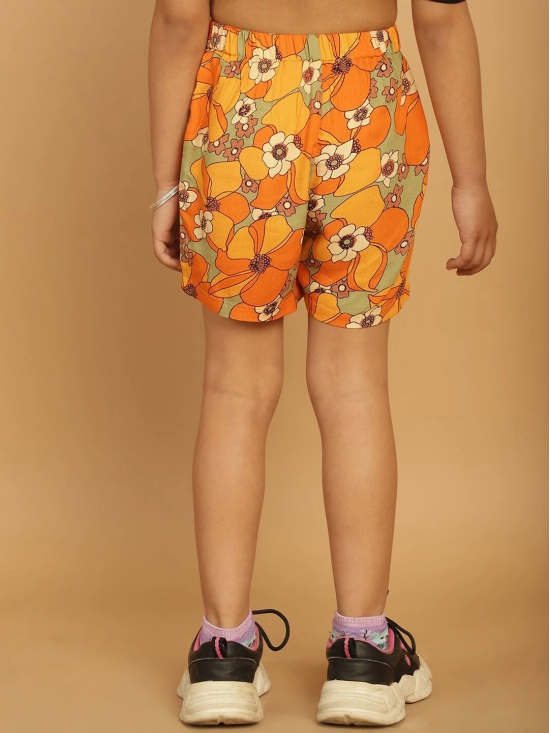 MINI & MING Girls Floral Printed Low-Rise Shorts