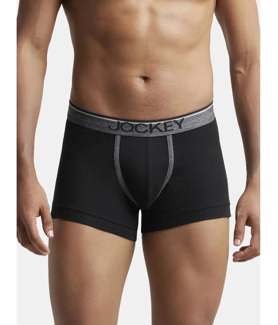 Jockey 8009 Men Super Combed Cotton Rib Solid Boxer Brief - Black/Charcoal Mel/Grey Mel (Pack of 3) - None