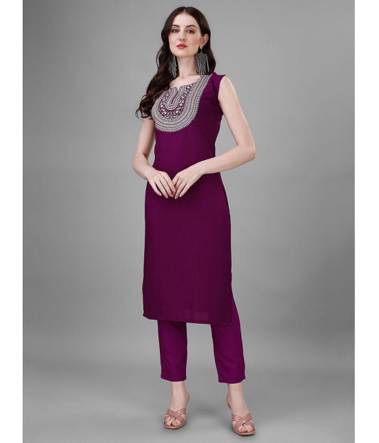 JASH CREATION - Magenta Straight Rayon Womens Stitched Salwar Suit ( Pack of 1 ) - None