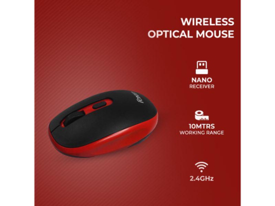 Foxin 9099 Wireless Mouse Nano USB Receiver Vibrant Red