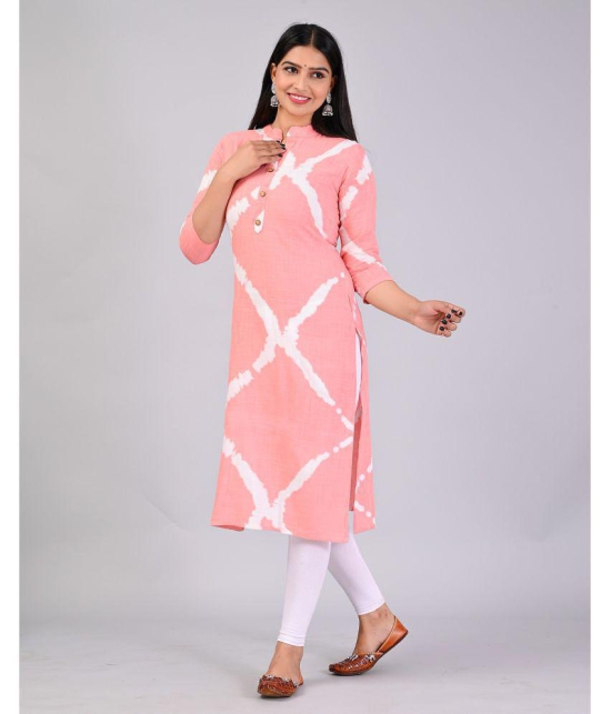 MAUKA Rayon Printed Straight Women's Kurti - Pink ( Pack of 1 ) - None