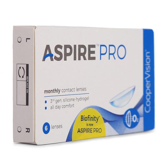 CooperVision ASPIRE PRO Monthly Disposable Spherical Silicone Hydrogel Lenses (6 Lenses/Box) (Power : - -00.00 to 11.50)--10.00