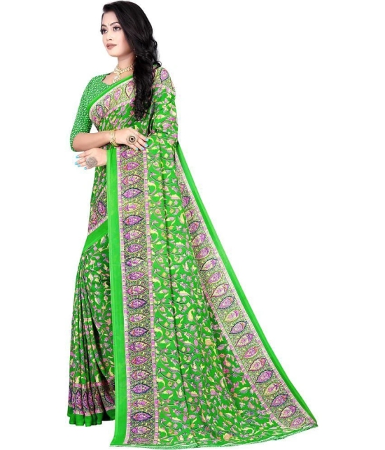 LEELAVATI - Light Green Georgette Saree With Blouse Piece ( Pack of 1 ) - Light Green