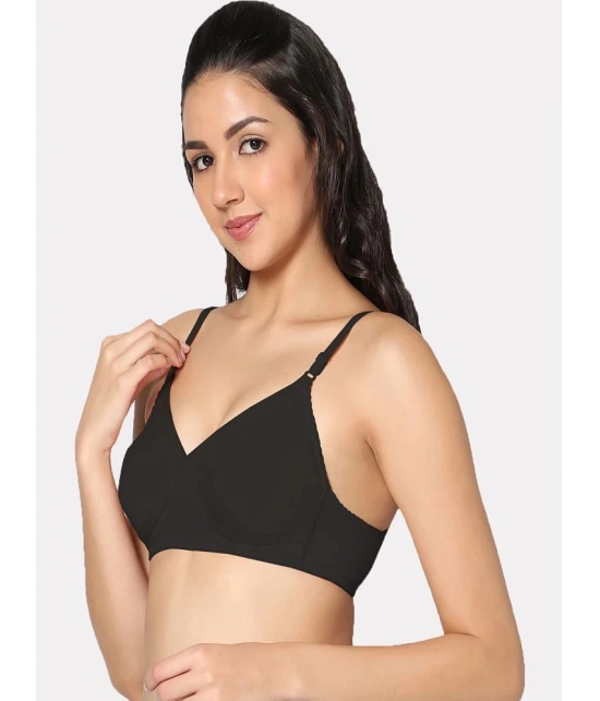 IN CARE LINGERIE - Black Cotton Non Padded Womens T-Shirt Bra ( Pack of 1 ) - None