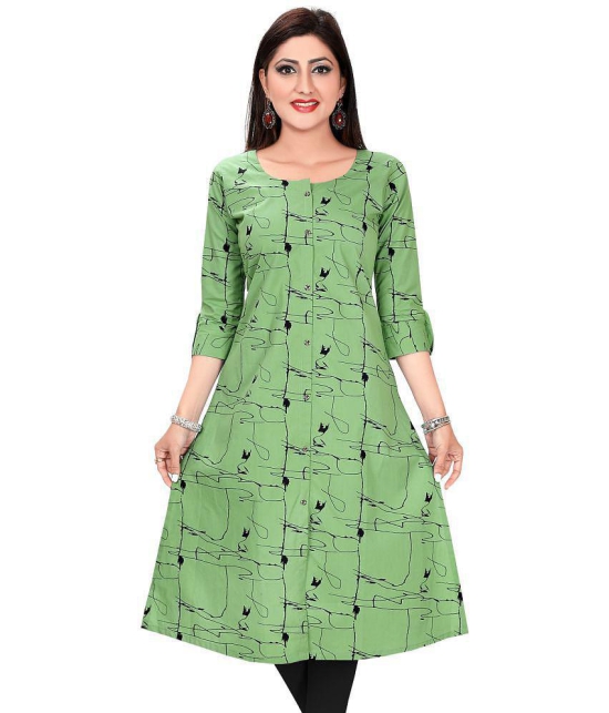 Meher Impex - Green Cotton Blend Womens A-line Kurti ( Pack of 1 ) - None