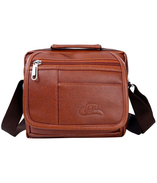 Leather World - Tan Solid Messenger Bags - Tan