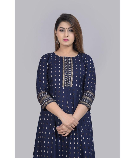 SIPET - Blue Rayon Womens Flared Kurti ( Pack of 1 ) - None