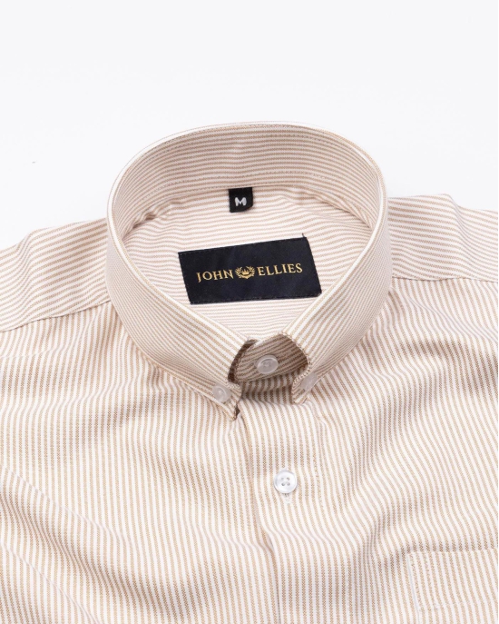 Siento Felix Orange Stripe Oxford Cotton Shirt-44 / XL