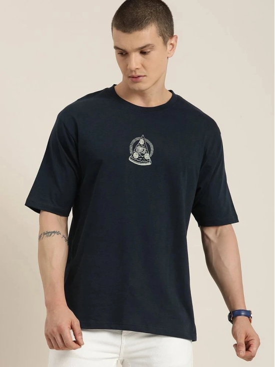 Difference of Opinion - Navy Cotton Oversized Fit Mens T-Shirt ( Pack of 1 ) - None