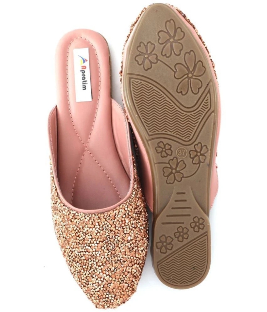 Apratim PeachPuff Ethnic Footwear - None