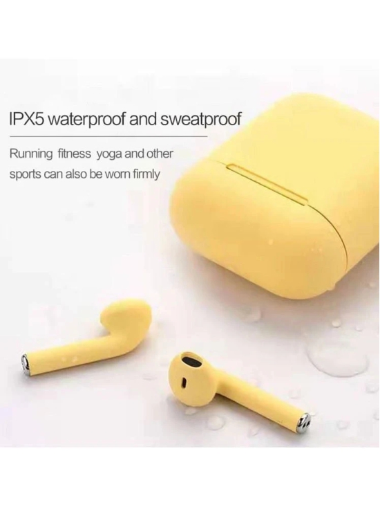 Neo I12 INPODS Bluetooth True Wireless (TWS) On Ear 2 Hours Playback Magnetic earpeice IPX4(Splash & Sweat Proof) Yellow