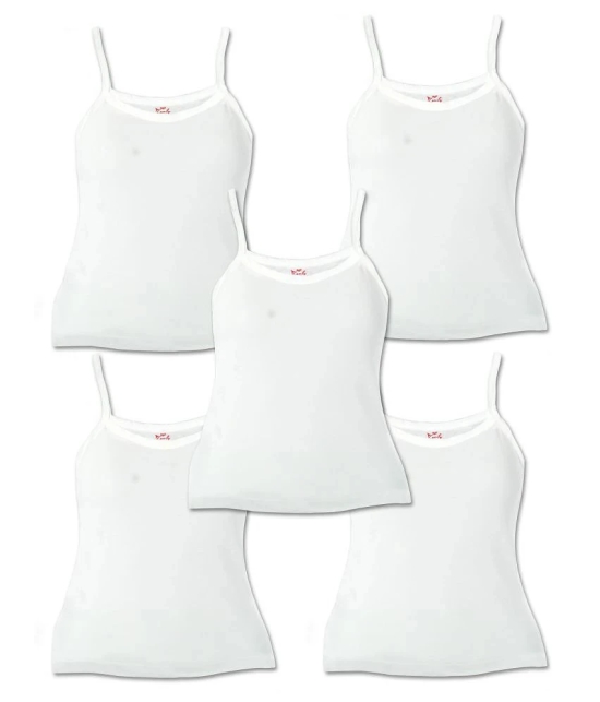 HAP Lovly white Camisole for Girls/inners for girls/spaghetti top/pack of 5 - None