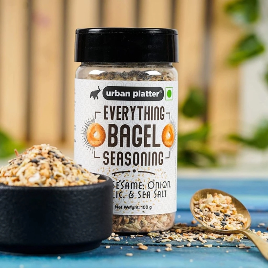 Urban Platter Everything Bagel Seasoning, 100g (Classic American Seasoning Blend with Onion Flakes, Garlic, Sesame Seeds and Pink Salt | Season toasts, breads and salads)