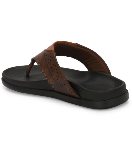 Leeport - Brown Mens Thong Flip Flop - None