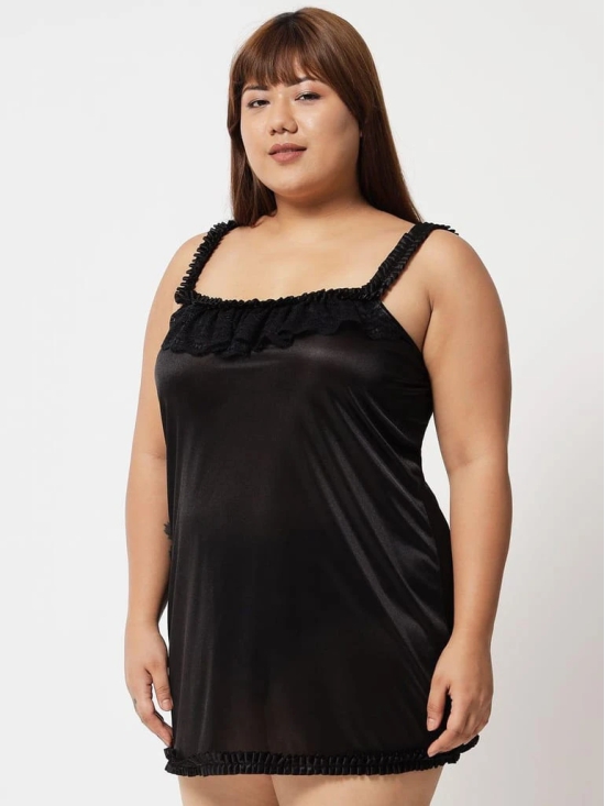 Klamotten Womens Plus Size Black Honeymoon Babydoll Lingerie 77K