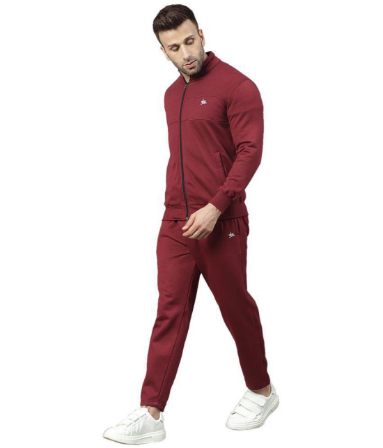 YHA - Wine Fleece Regular Fit Mens Tracksuit ( Pack of 1 ) - M