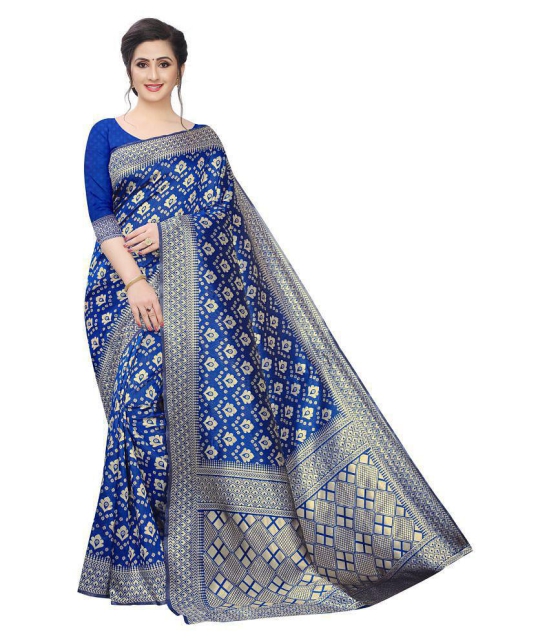 ofline selection Blue Jacquard Saree