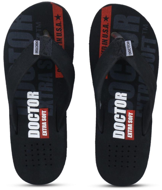 DOCTOR EXTRA SOFT - Black Mens Thong Flip Flop - None