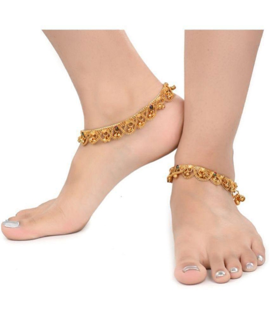 AanyaCentric - Gold Anklets ( Pack of 2 ) - Gold