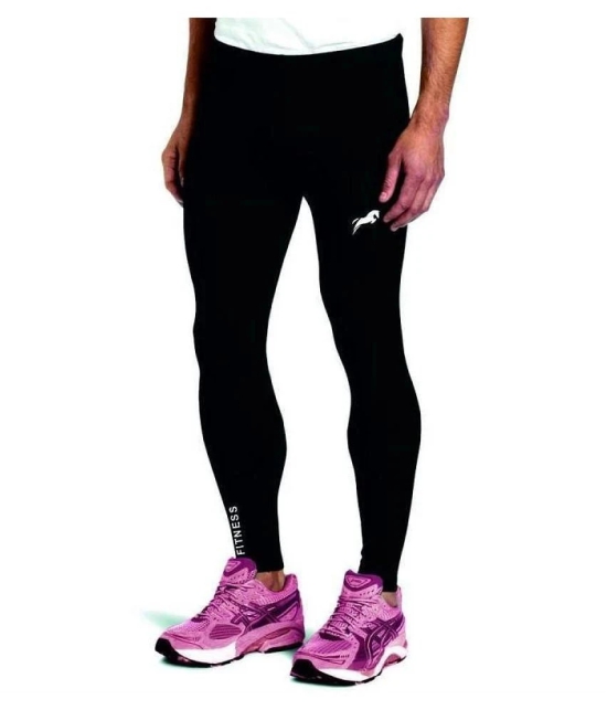 Rider Full Length Skinny lower  Compression Tights Multi Sports Exercise/Gym/Running/Yoga/Other Outdoor ineer wear for Sports - Skin Tight Fitting - Black Color - XL