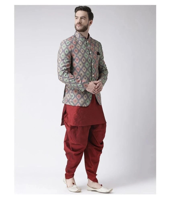 Hangup Multi Polyester Dhoti Kurta Set Pack of 3 - None