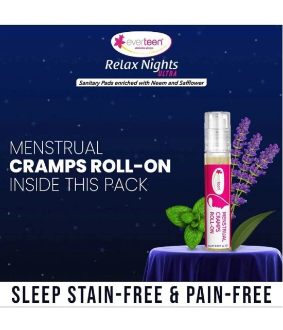 Everteen XXL Relax Nights Ultra Thin 40 Sanitary Pads with Period Cramps Roll-On Inside (Pack of 2)