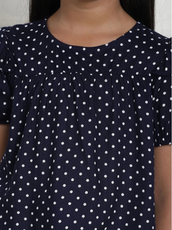 MINI & MING Girls Polka Dot Printed Puff Sleeve Regular Top