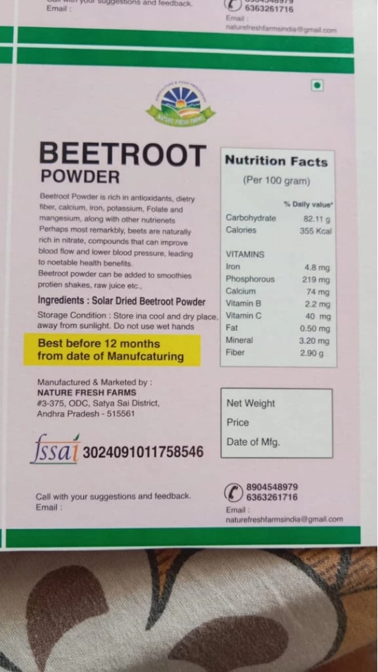 Nature Fresh 100g Beetroot Powder