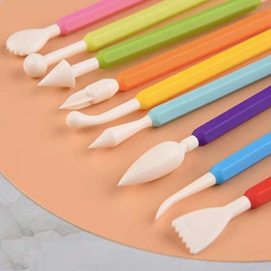 NIDY 9Pcs Multipurpose Double-Ended Knife Pen Tool Set for Cake Decoration, Ceramic Engraving, Sugar Craft, Modeling, Clay Carving, Pottery Sculpture, Nail Art, Stylus, Candy Kitchen Baking