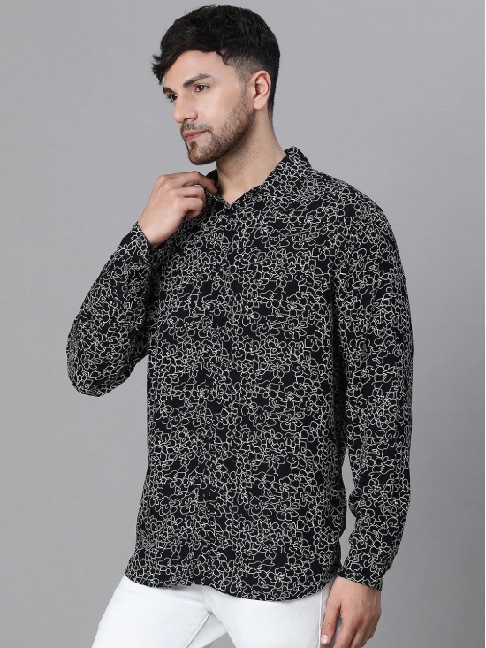 Oxolloxo Relaxed Floral Printed Spread Collar Casual Shirt