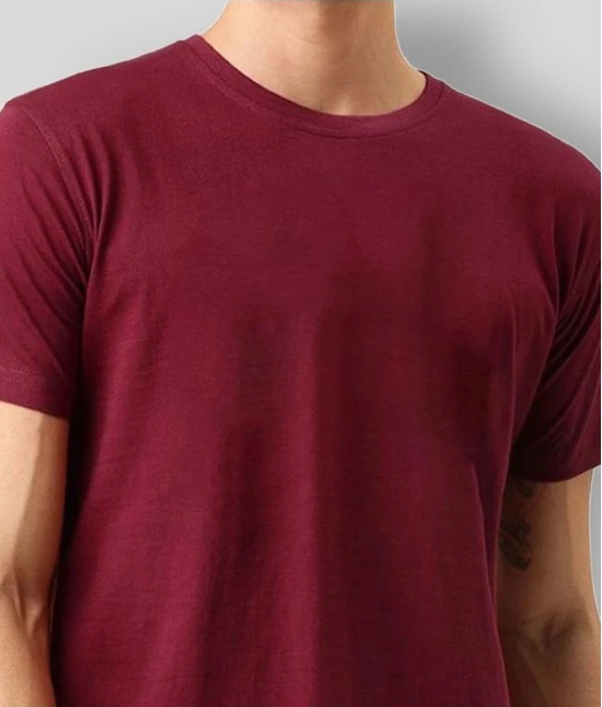 SKYRISE - Maroon Cotton Slim Fit Mens T-Shirt ( Pack of 1 ) - None