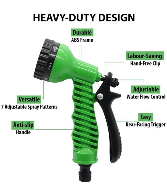 7 Function Highpressure Water Gun for Car and Bike and Gardening Cleaning (Water Pressure Depends On Tap Water Flow)