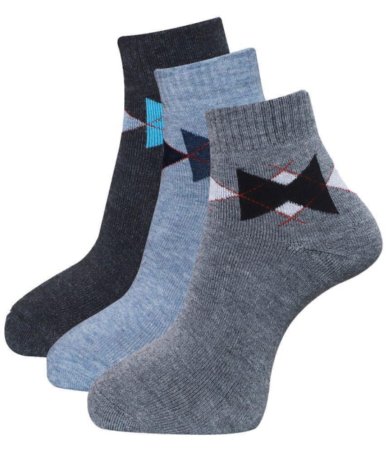 Dollar - Woollen Men''s Self Design Multicolor Ankle Length Socks ( Pack of 3 ) - Multicolor