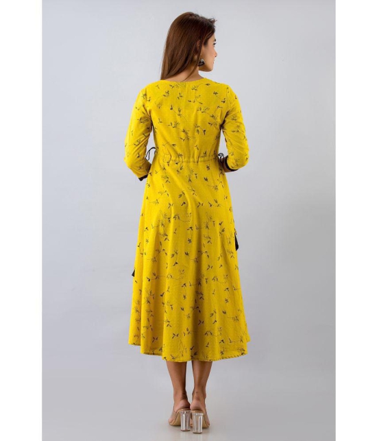 FabbibaPrints - Yellow Rayon Women's Anarkali Kurti ( Pack of 1 ) - None