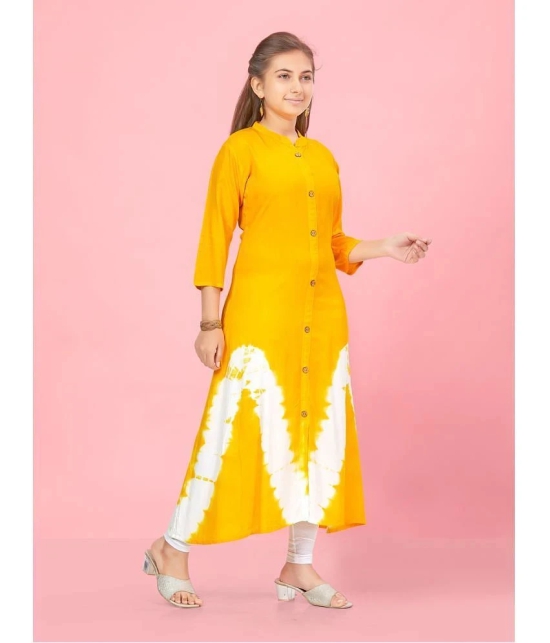 Aarika Yellow Rayon Girls Kurti ( Pack of 1 ) - None