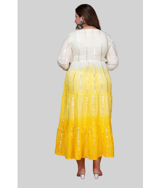 miravan - Yellow Cotton Women's Anarkali Kurti ( Pack of 1 ) - None