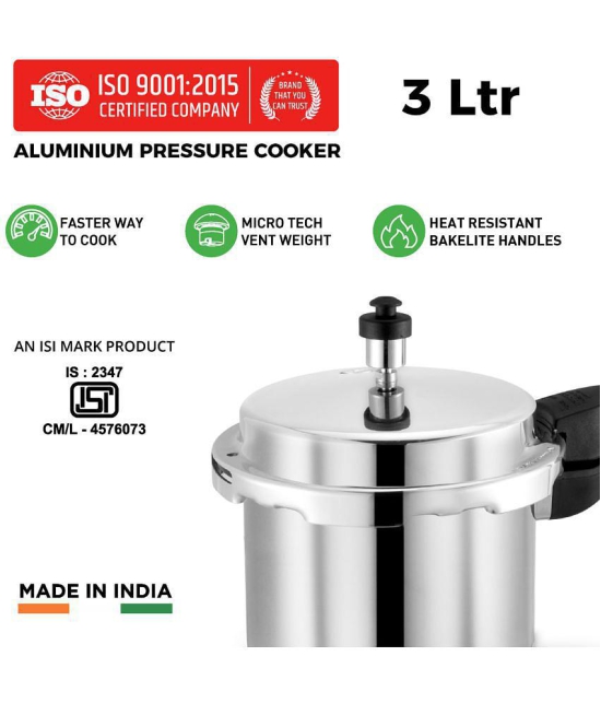 Srushti Gold is now Leoron 3 L Aluminium OuterLid Pressure Cooker Gas Stovetop Compatible